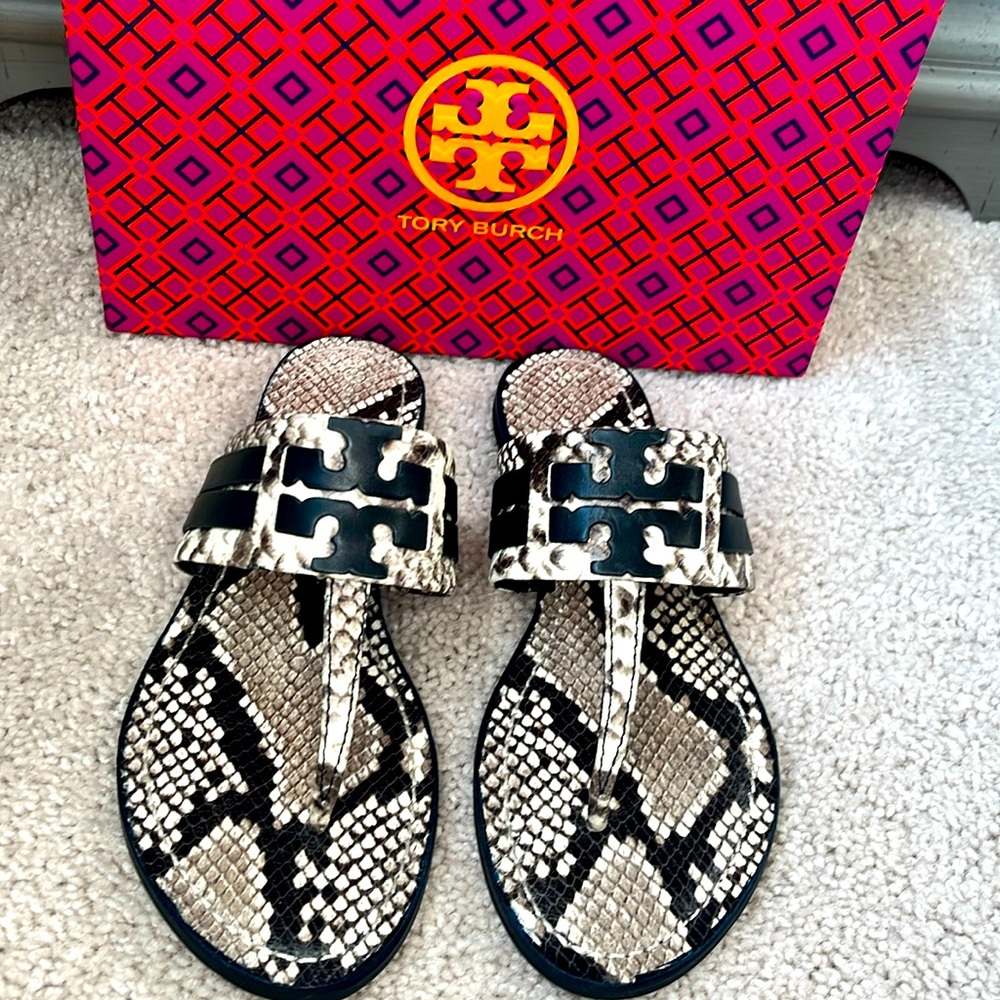 EUC Tory Burch Snakeskin Sandals